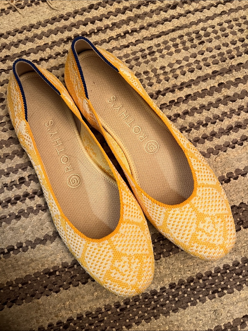 Rothy’s Daisy Yellow Square Toe Flats
